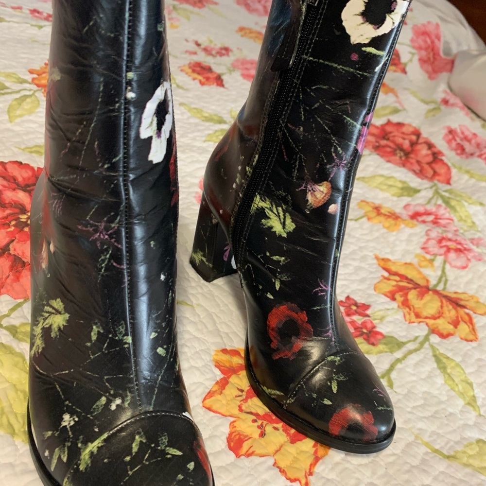 Matisse Floral Leather Heel Boots